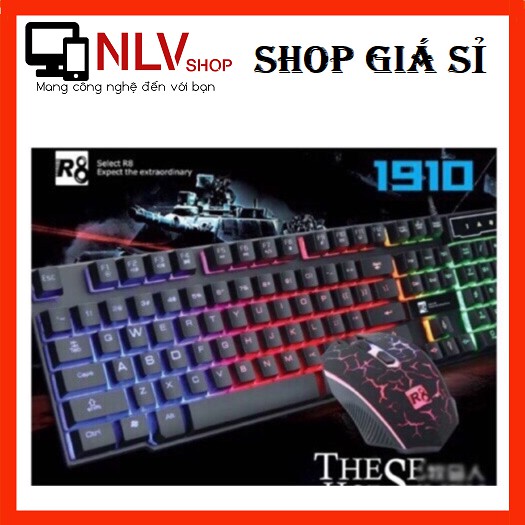 Combo Bàn phím giả cơ và Chuột chuyên game R8 1910 Led 7 màu có dây