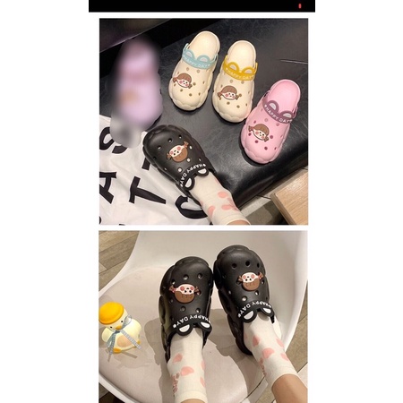 [Mã 252FASHIONSALE giảm 12% đơn 99K] DÉP SỤC nhựa stick MẶT CÔ GÁI CUTE kiểu dáng đám mây