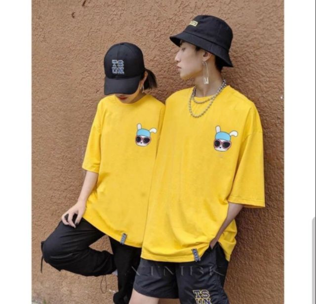 Áo thun tay lỡ, form rộng, in hình thỏ rabbits | BigBuy360 - bigbuy360.vn