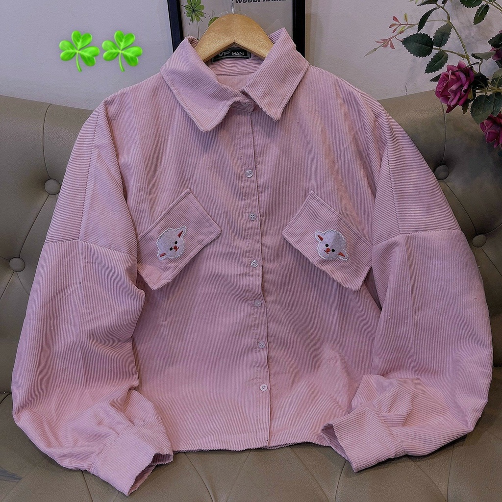 Sơ mi nhung tăm dáng rộng, áo khoác nhung tăm ulzzang ( ảnh thật / có sẵn ) CÓ UP VIDEO HÀNG THẬT Summersweater | BigBuy360 - bigbuy360.vn