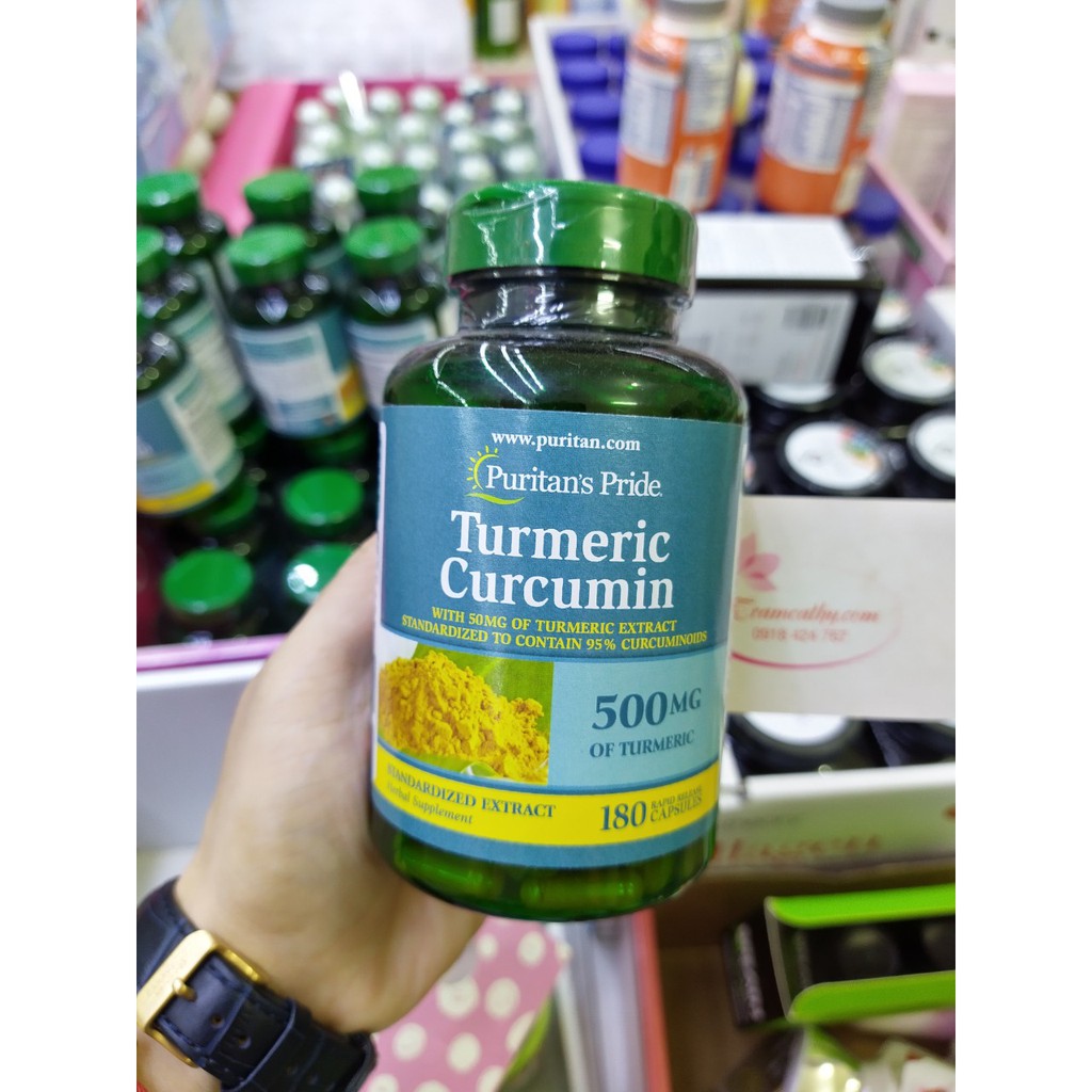 Tinh Chất Nghệ Vàng Puritan's Pride Turmeric Curcumin 500mg 180 viên date 2023