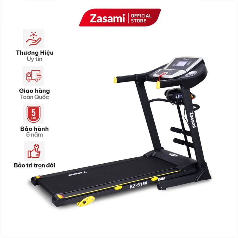 Máy Chạy Bộ Cao Cấp ZASAMI KZ-S180 Thiết bị hỗ trợ giảm cân - chăm sóc sức khỏe Bảo hành chính hãng lỗi 1 đổi 1