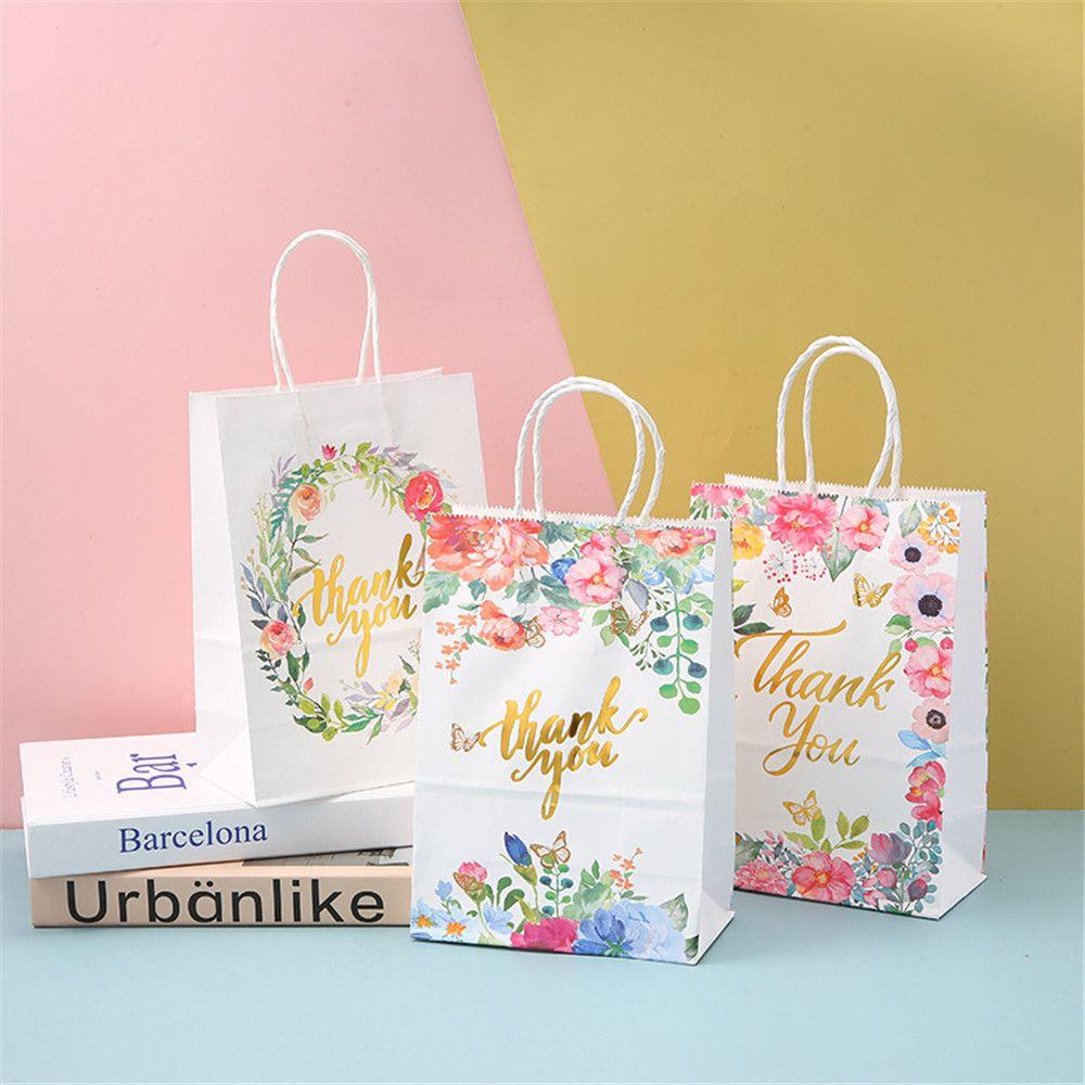 Set 12 Túi Giấy Kraft In Chữ Thank You Dùng Để Đựng Quà Cưới