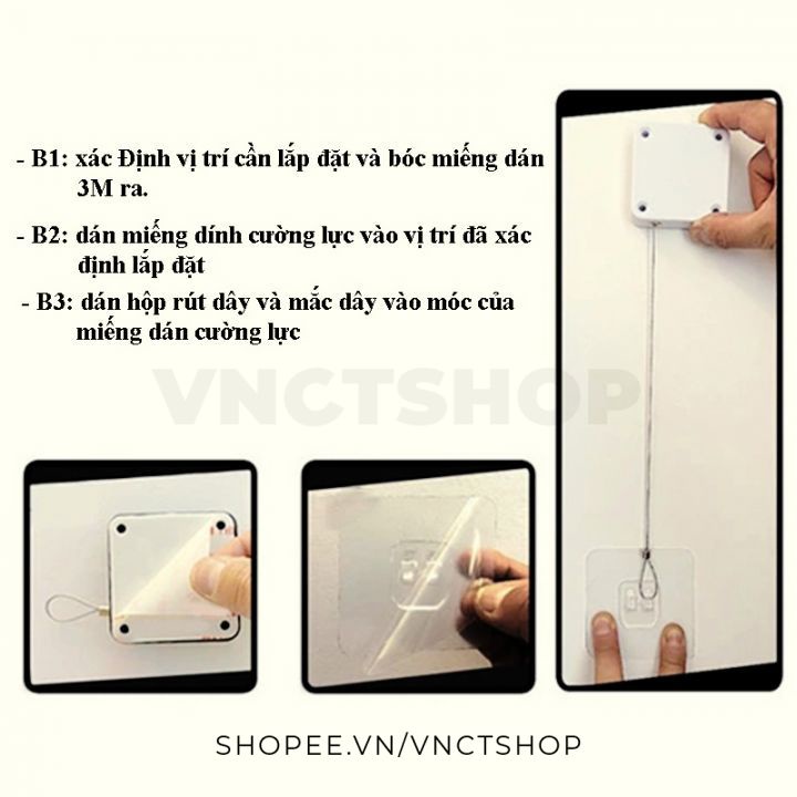 Bộ đóng cửa tự động hộp dây rút đóng khóa chốt cửa tự động cửa hàng văn phòng không cần khoan đục