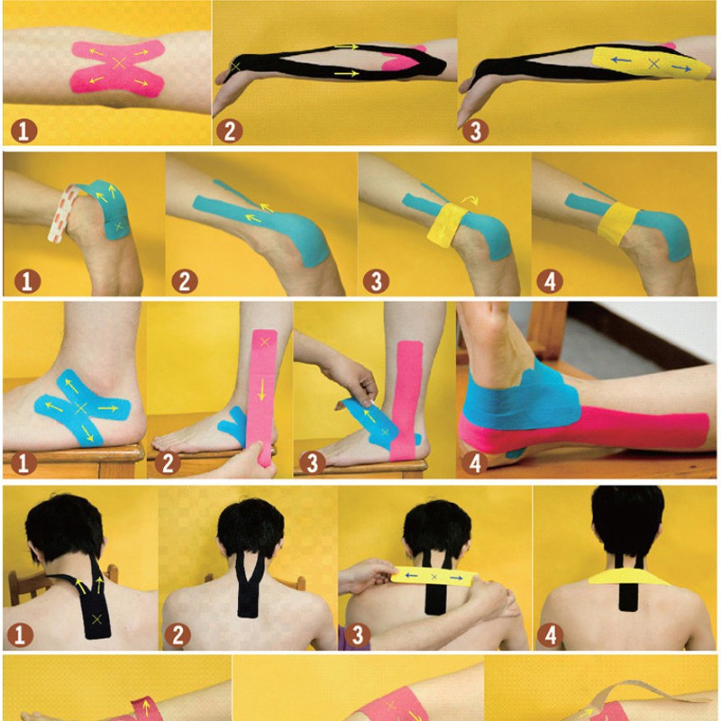 Băng Dán Cơ Thể Thao Cao Cấp Kinesiology Tape Băng Dán Thể Thao Bóng đá Hỗ Trợ Chống Chấn Thương