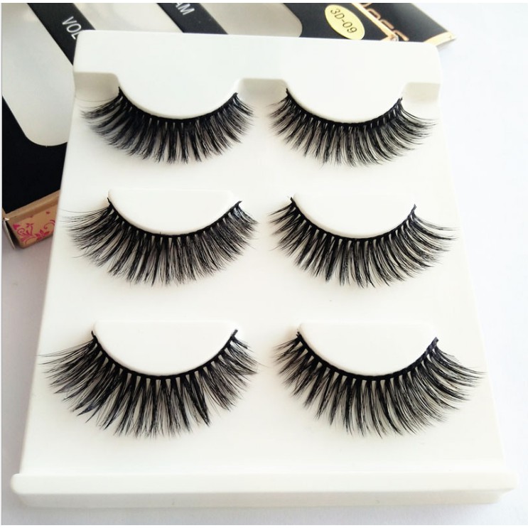 Mi Chồn , Lông Mi Giả Chồn 3D 3PCS 3 Fashion Eyelashes 3 Faux-Cils - bộ 3 cặp