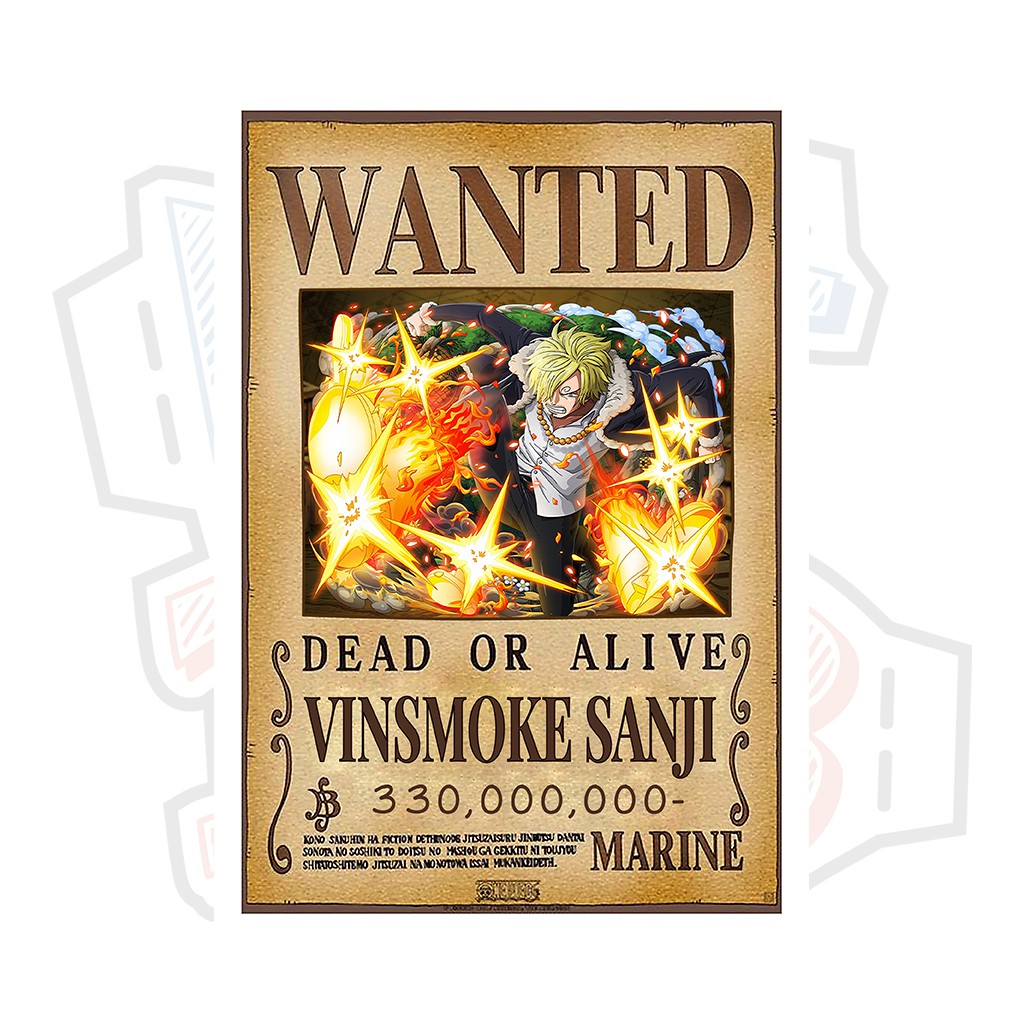 Poster truy nã Vinsmoke Sanji ver 2 (Timeskip) - One Piece