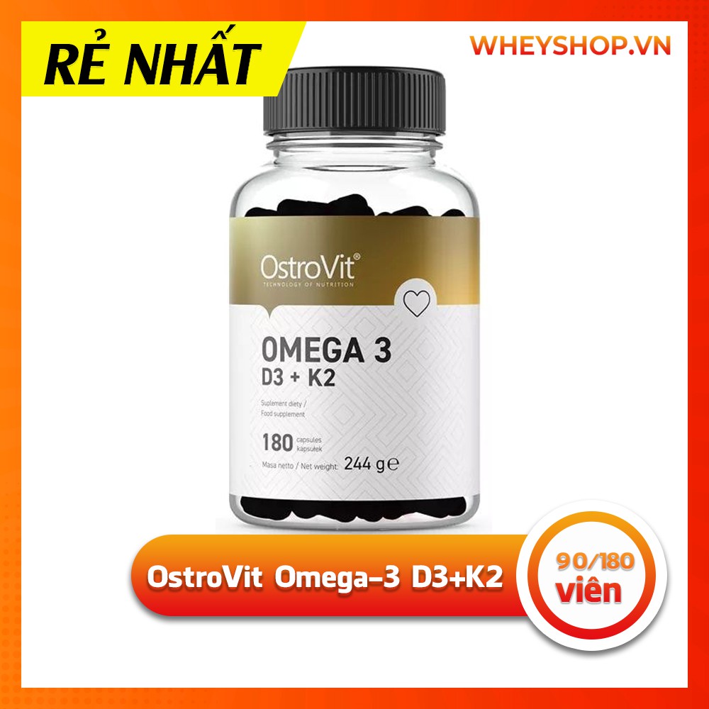 Viên Dầu Cá Ostrovit Omega-3 D3 + K2 - Mọi Dưỡng Chất Cho 1 Cơ Thể Khỏe Mạnh