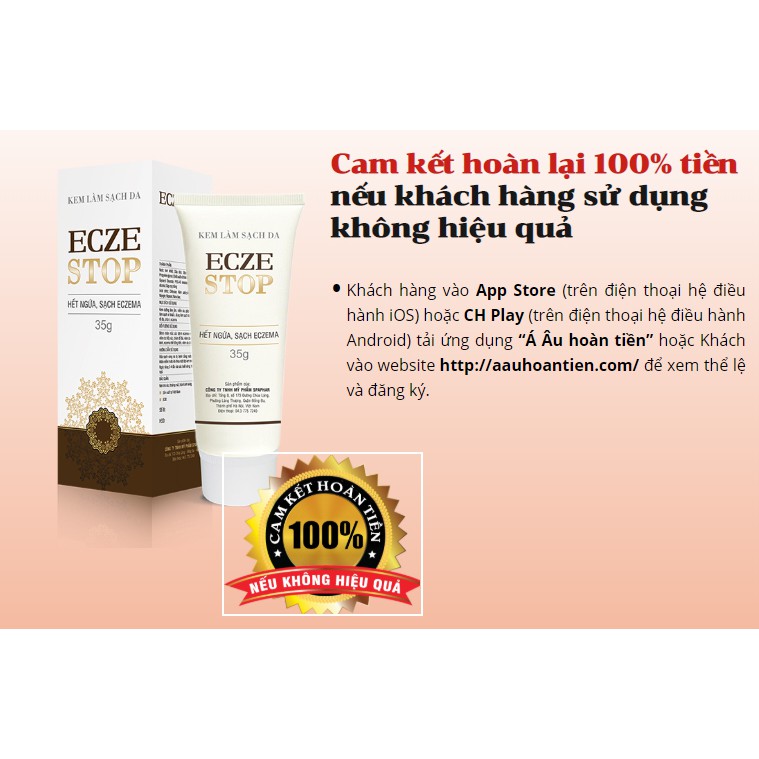 ECZESTOP - Kem Bôi Giảm Ngứa, Sạch Eczema, Dưỡng Ẩm, Giảm Kích Ứng, Tái Tạo Da, Mau Lành Da (Tuýp 35g) [Chính Hãng]