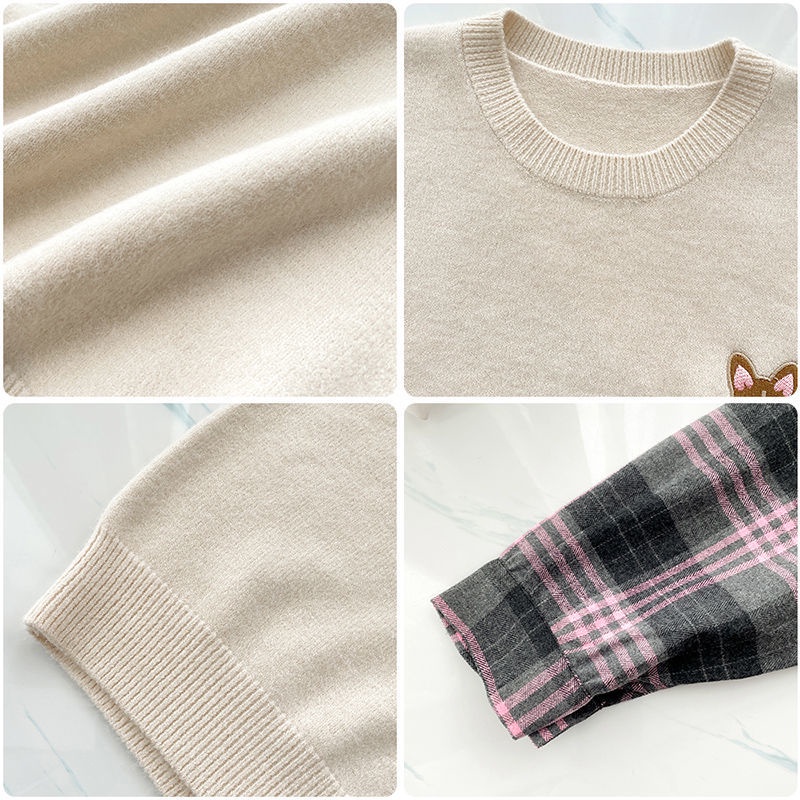 Áo sweater tay dài cổ tròn form rộng hợp thời trang