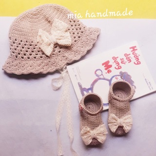 Set nón giày len handmade cho bé(có thể tách set)