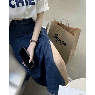 Chân váy midi jean xẻ đùi ✨✨