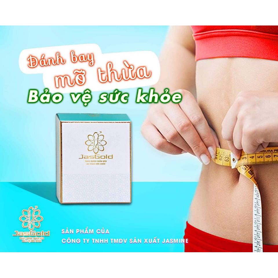 10 Hộp Thảo Dược Giảm Béo, Bảo vệ sức khoẻ JasGold 18 viên - Trà Giảm cân Jasgold (chính hãng)