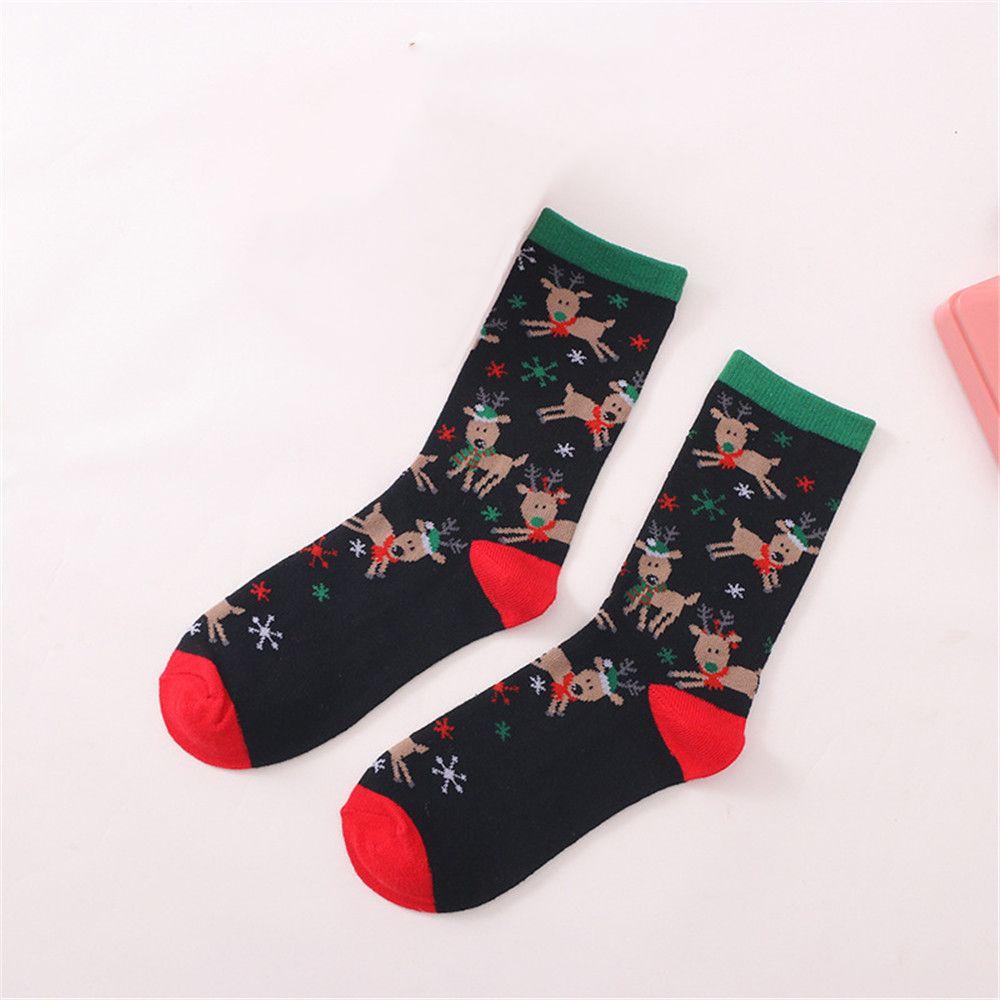 Vớ In Họa Tiết Giáng Sinh Phong Cách Harajuku Giữ Ấm Mùa Đông Cho Nữ