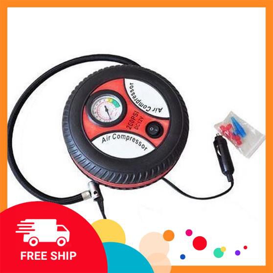 💥XẢ HÀNG💥 Máy Bơm Lốp Xe Hơi Xe Máy Có Đồng Hồ 12V Air Compressor 260Psi