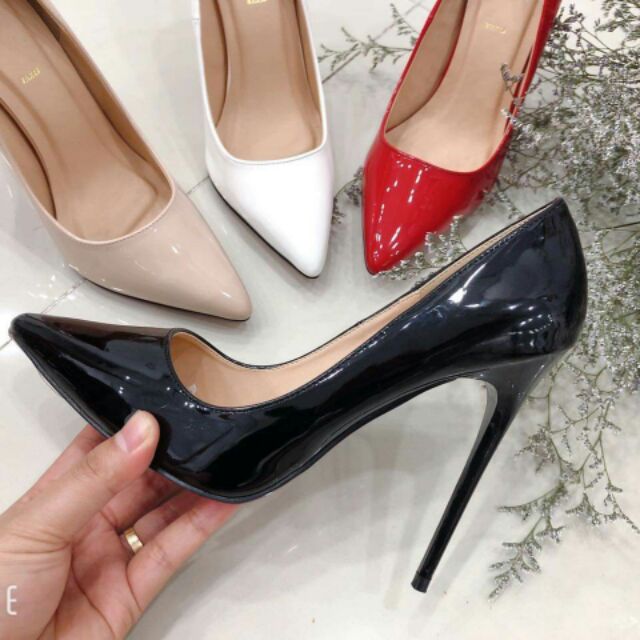 Cao gót màu đen da bóng 11p | BigBuy360 - bigbuy360.vn