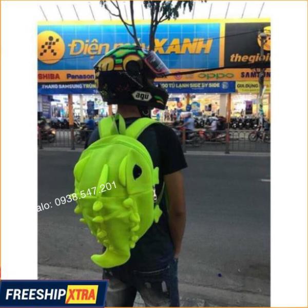 Balo khủng long vải lưới xanh dạ quang