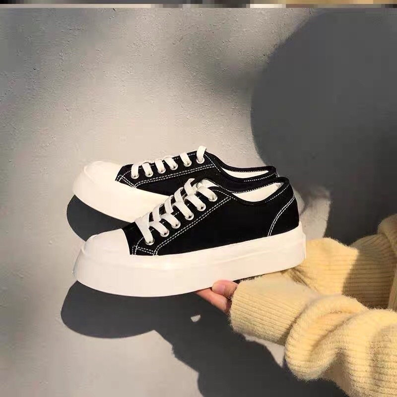 Giày Thể Thao Sneaker Nữ Vải Độn Đế 5cm BE 2 Màu Si
