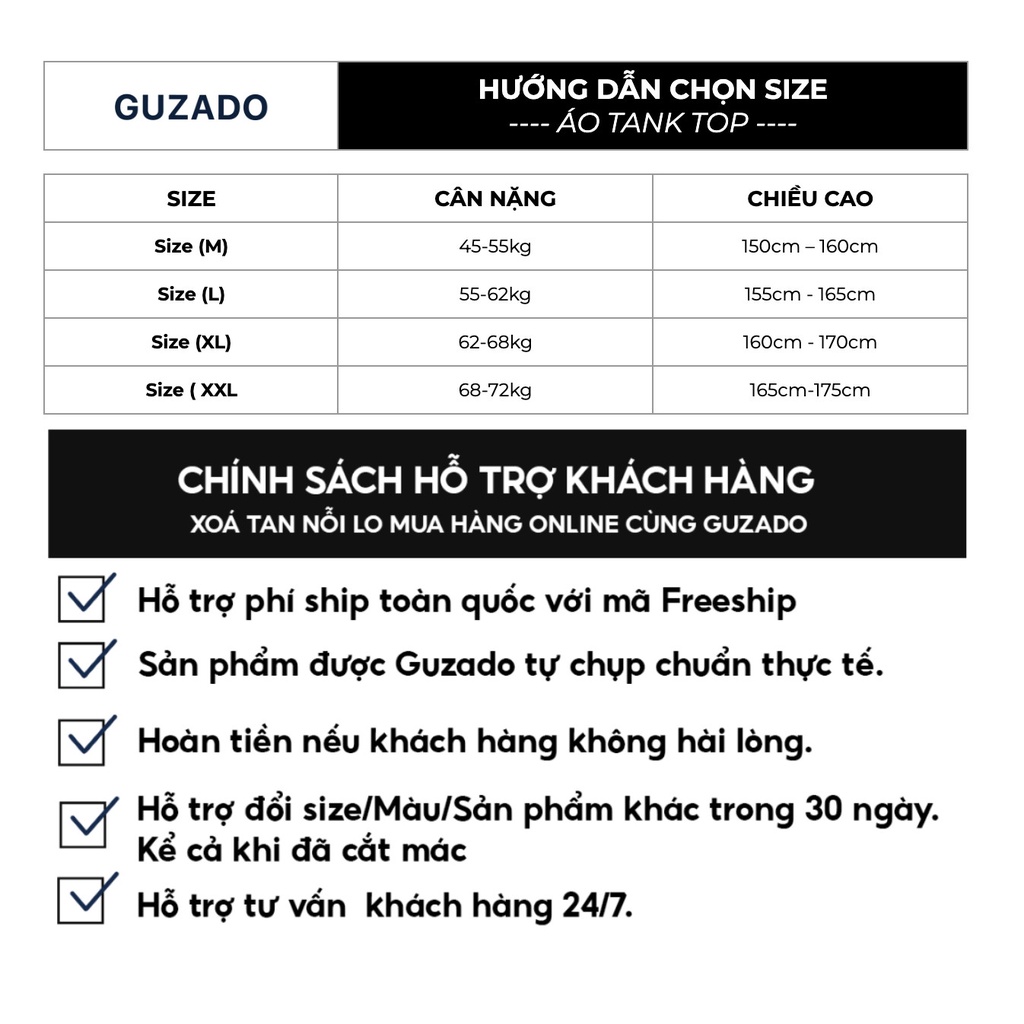 Áo ba lỗ nam Guzado tanktop thể thao khỏe khắn,rộng rãi thoáng mát,vận động thoải mái GTT2201