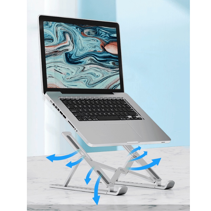 Giá đỡ laptop, Macbook, ipad bằng nhôm có thể điều chỉnh được độ cao, đế tản nhiệt laptop, đế kê laptop nhôm N3