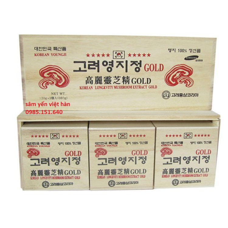 CAO LINH CHI HÀN QUỐC - HỘP 3 LỌ X 120G