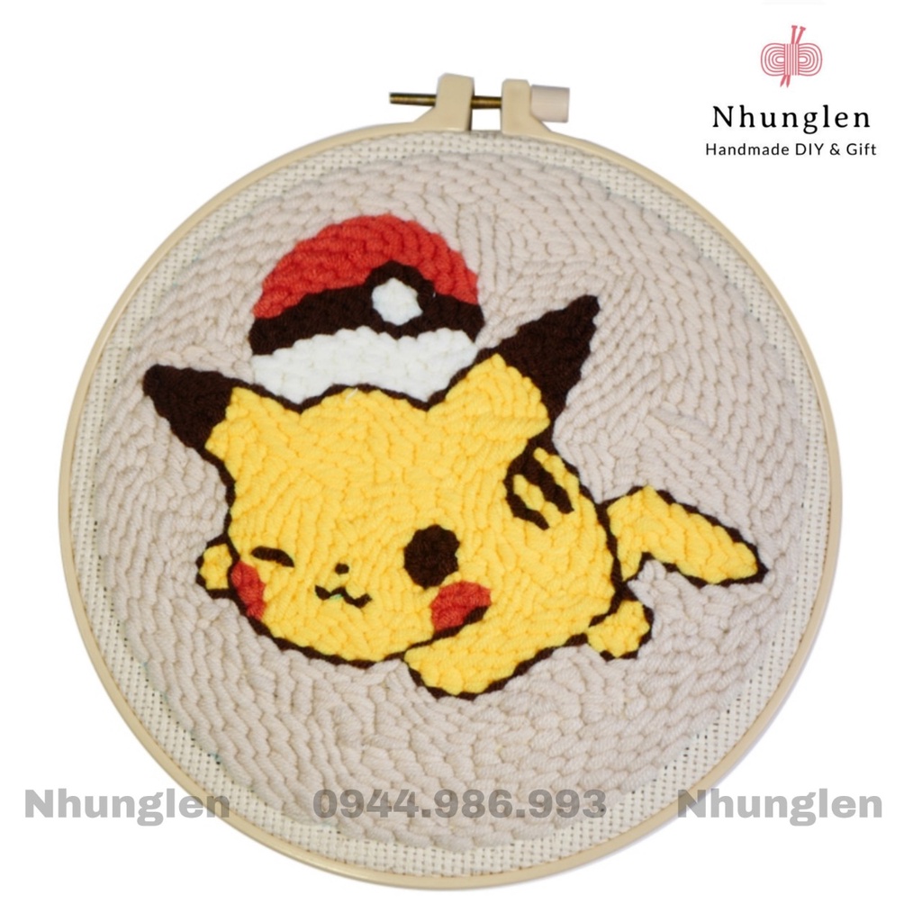 DIY Bộ Thêu Len Xù Chủ Đề Hình Ngộ Nghĩnh - Punch Needle Decor - Qùa Tặng Handmade Ý Nghĩa