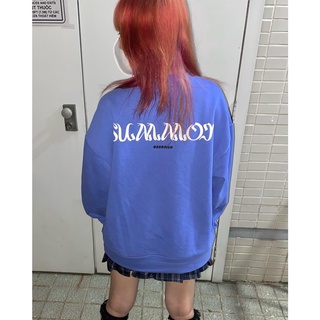 Áo nỉ tay dài Logo Basic - Blue*violet