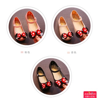 Giày nhựa bé gái nơ Mickey