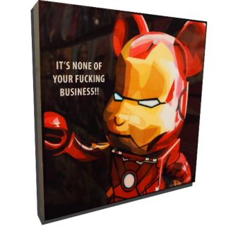 Tranh treo tường phim MARVEL Ironman Bearbrick, kèm khung gỗ, Tranh Canvas decor phòng ngủ, phòng làm việc