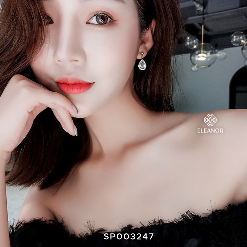 Bông Tai Nữ Eleanor Tròn Đính Đá Pha Lê Sang Trọng, Quý Phái