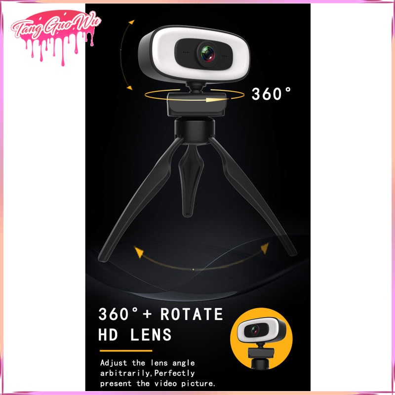 Webcam HD dùng cáp USB có micro điều chỉnh được với giá đỡ tripod cho cuộc họp để bàn máy tính tại nhà | BigBuy360 - bigbuy360.vn