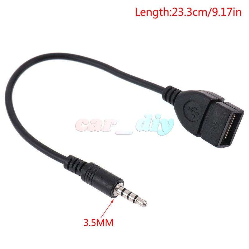 Dây Cáp Âm Thanh AUX 3.5mm Màu Đen Chuyên Dụng Cho Xe Hơi