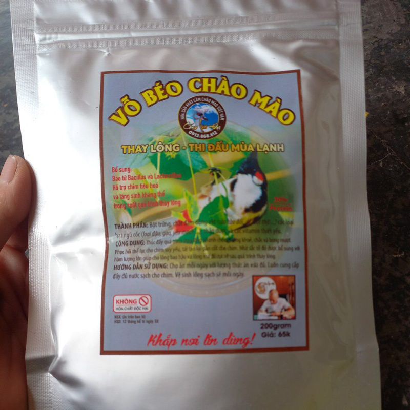 Cám vỗ béo thay lông Chào Mào Lão Đại.