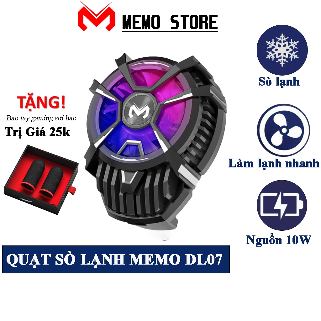 Quạt tản nhiệt điện thoại Memo DL05, DL06, DL07 làm mát nhanh cho điện thoại gaming game thủ mobile bản nâng cấp DL01