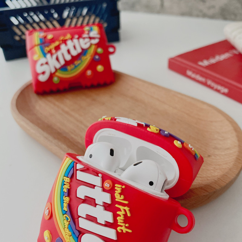 Skittles Vỏ Đựng Bảo Vệ Hộp Sạc Tai Nghe Airpods 1 / 2 Hình Viên Kẹo Ngộ Nghĩnh