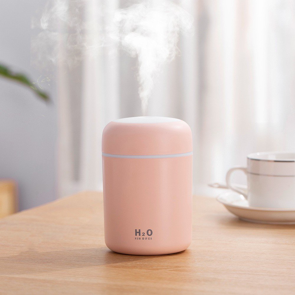 Máy Phun Sương Tinh Dầu Tạo Ẩm H2O 300ML Máy Xông Tinh Dầu Tạo Ẩm Không Khí Khuếch Tán Tinh Dầu Humidifier Đèn LED 7Màu