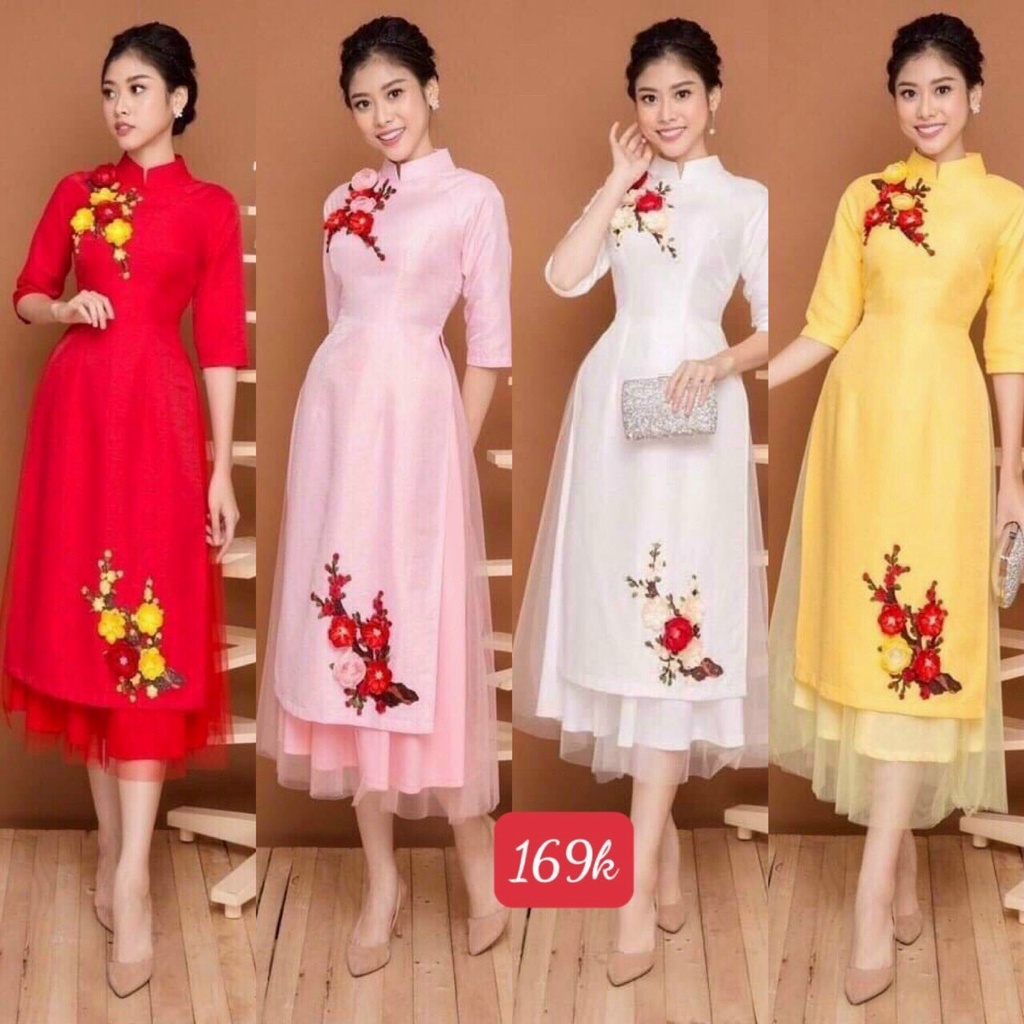 ÁO DÀI CÁCH TÂN BỐN MÙA NỮ TÍNH [ có nhiều màu ]