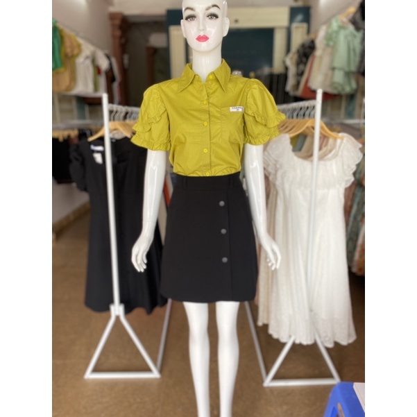 Chân váy chữ A cúc giữ có túi