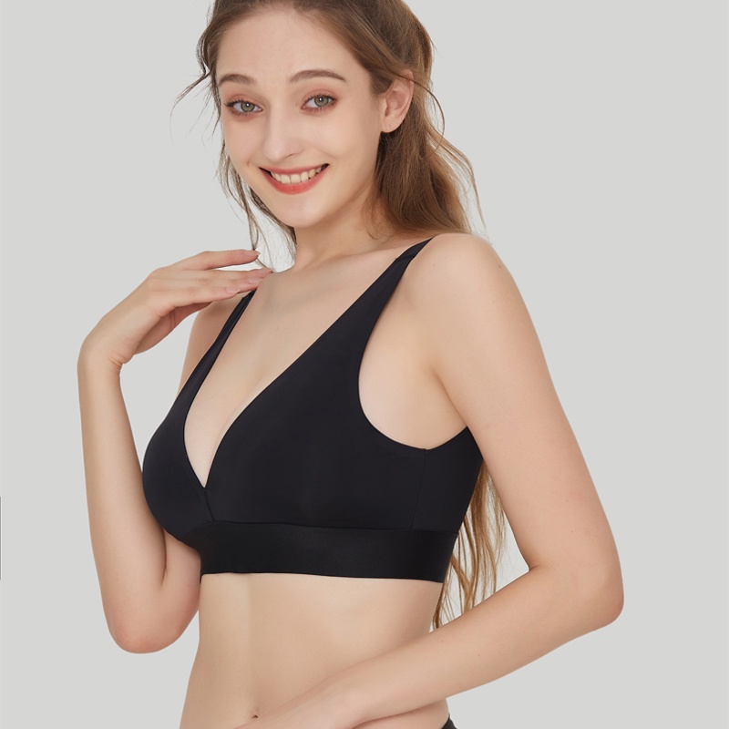 Cute Byte Áo Lót Nâng Ngực Mềm Mại Không Đường May Cổ Chữ V Xẻ Sâu Gợi Cảm Dễ Thương Size S-XL Dành Cho Bạn Nữ