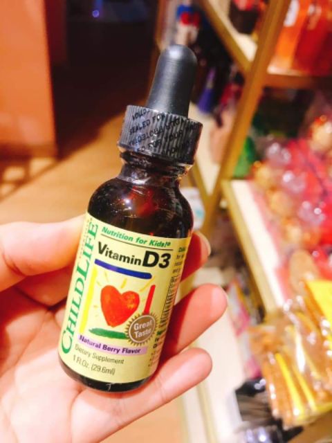 [Made in USA] Vitamin D3 Childlife vị dâu cho bé 30ml