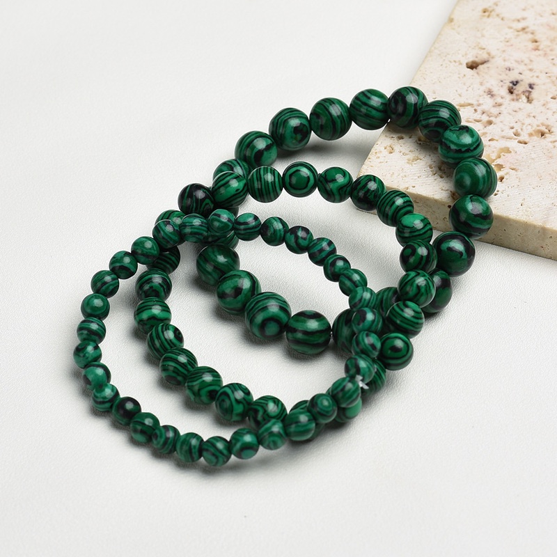 Vòng Tay Chuỗi Hạt Đá Malachite 10mm Thời Trang Unisex