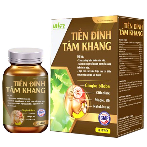 Tiền Đình Tâm Khang, hỗ trợ tăng cường tuần hoàn máu, giảm rối loạn tiền đinh do thiểu năng tuần hoàn não (hộp 30 viên)