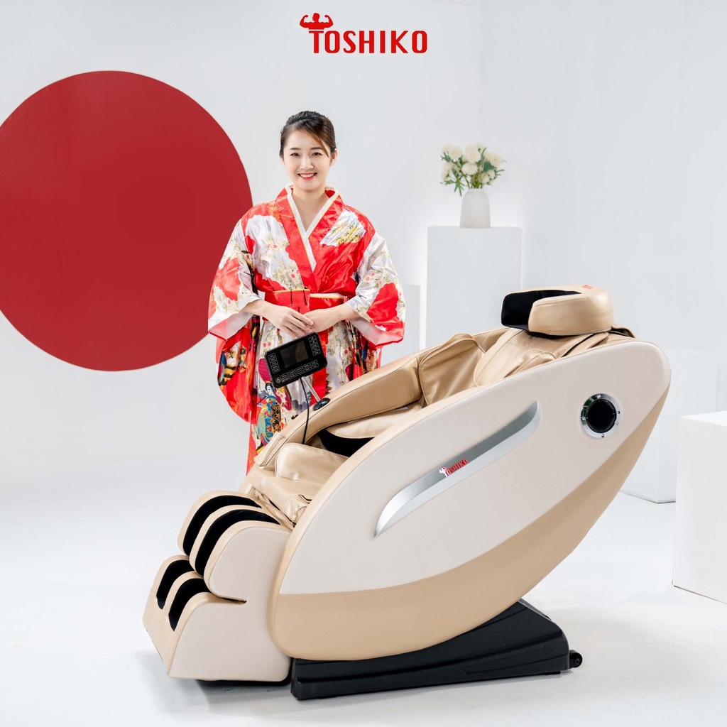 Ghế massage trị liệu toàn thân TOSHIKO T8 Bảo Hành 6 năm công nghệ con lăn 4D và nhiệt hồng ngoại cao cấp