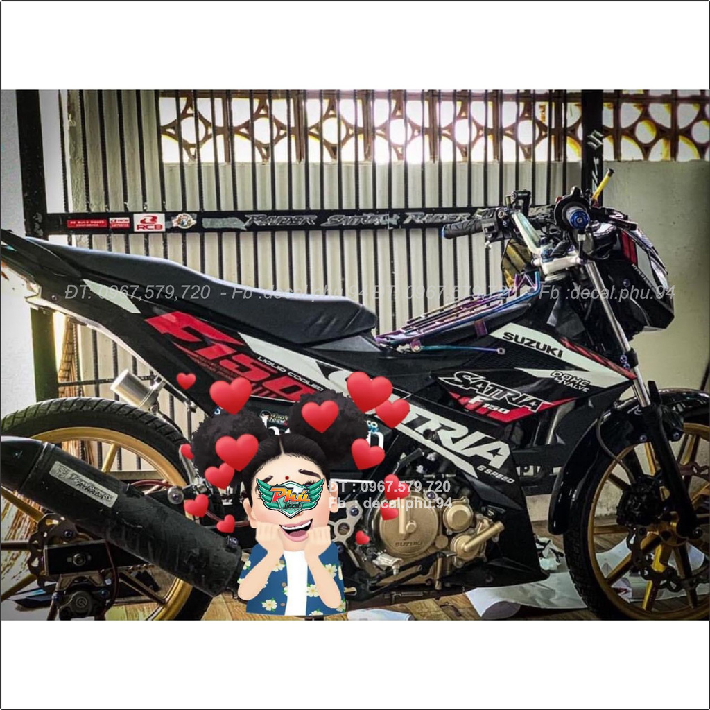 Tem Rời Satria đỏ trắng đen (J)