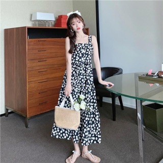 Đầm hoa cúc maxi tầng (có hình thật)
