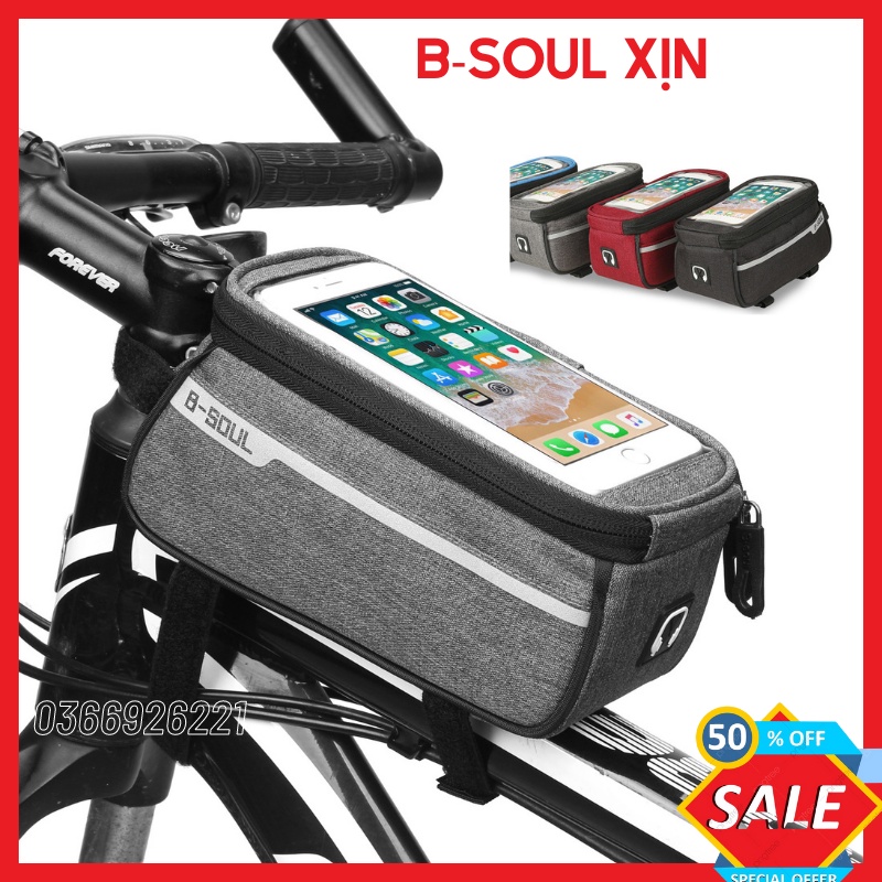 Túi treo sườn xe đạp thể thao cao cấp B-soul đa năng chống nước, đặt được điện thoại tiện lợi