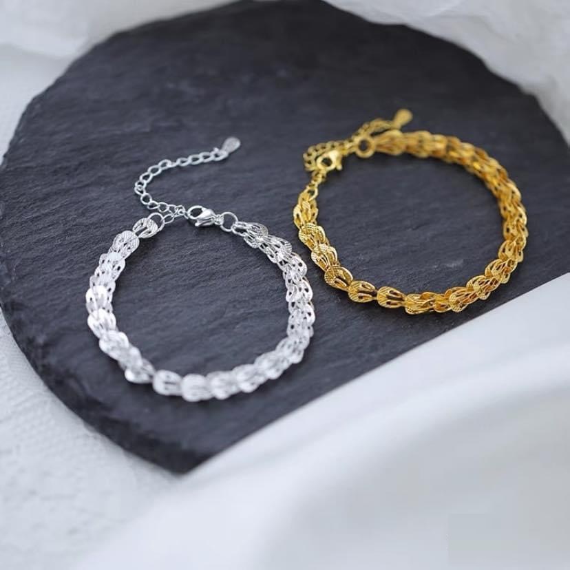 Lắc tay nữ bạc ta kết hình đuôi phụng - Trang sức bạc Evasilver
