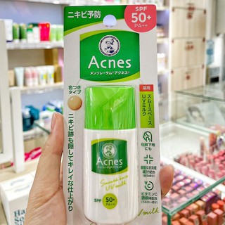 Kem chống nắng Acnes Mentholatum Smooth Base UV Milk cho da dầu mụn 30g Nhật Bản