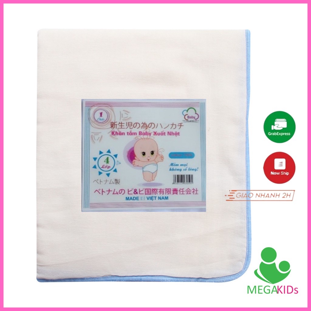 Khăn tắm xô trắng xuất Nhật 4 lớp, 6 lớp
