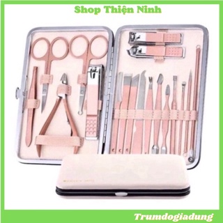 Bộ dụng cụ bấm móng tay 18 món - bộ cắt, bấm dũa móng tay - sét dụng cụ làm móng 3dm 18 chi tiết nail care cao cấp